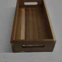 ALELION Acacia Wood Bathroom Storage Basket for Organizing - Toilet Paper Basket with Handle for Back of Toilet Tank Top Topper - Small Narrow Baskets for Kitchen Pantry Garage Laundry Room Storage