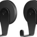 FYY Magnetic Wreath Hanger, 2 Pack Heavy Duty Magnets with Hook for Refrigerator, Christmas Decoration Magnetic Hooks for Metal Front Door, Cruise Hook Hanger for Hanging Cabins Grill Coat Pattern 1