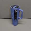 HydroJug Traveler - 32 oz Water Bottle with Handle & Flip Straw - Fits in Cup Holder, Leak Resistant Tumbler-Reusable Insulated Stainless Steel & Rubber Base - Gifts for Women & Men, Light Blue