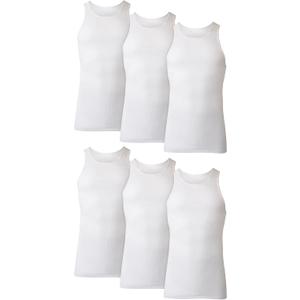 Hanes Men's Tank Undershirt Pack, Cotton Tank Undershirt, Moisture-Wicking, Breathable, White or Grey/Black, Multi-Pack (White, M)