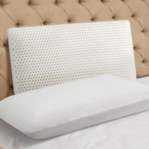 100% Natural Talalay Latex Pillow Sleeping Bed Pillows, Extra Soft Luxury Queen Pillow, Perfectly Aligns for Side/Back Pain, Stomach, Neck, Removable Breathable Cotton Cover (Queen (Medium))