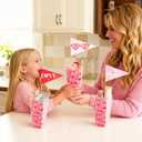 Thyle 6 Pack Valentine's Day Gifts Buckets with Label Flags, Red Heart Popcorn Treat Buckets Plastic Heart Party Favor Boxes for Valentine Gifts Filling Galentine Party Supplies Weddings Anniversary