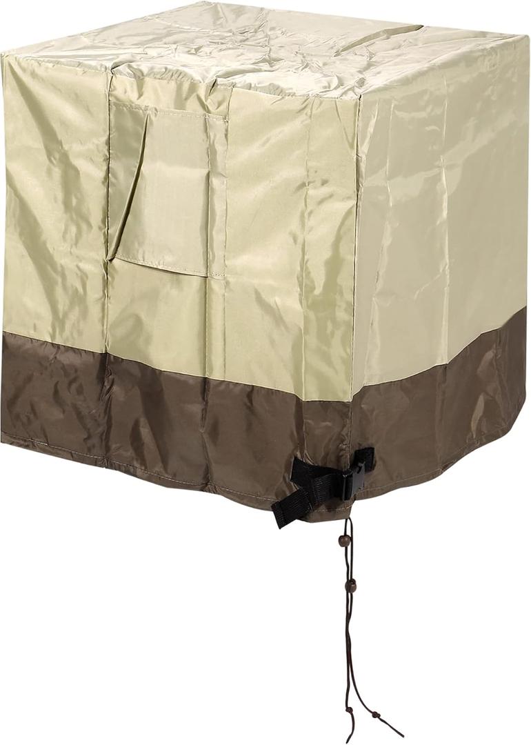 MECCANIXITY Air Conditioner Cover 36 x 36 x 39 Inches Oxford Cloth Waterproof for Outdoor Units Square AC Cover Beige Brown