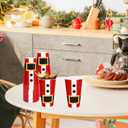 50Pcs Christmas Santa Plastic Cups, 16 oz Santa Belt Design Red Black White Disposable Drinking Cup Xmas Holiday Party Drinkware Table Decor for Xmas Winter Party Beverage Drink Supplies