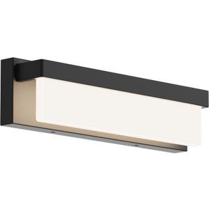 LED Bathroom Vanity Light Fixture Over Mirror 16.5 inch Modern Rectangle Black Matte Metal Lighting Bar 4000K Daylight Wall Sconce (Black)