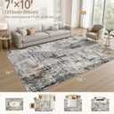 7x10 Area Rug Washable Large Neutral Modern Living Room Rugs