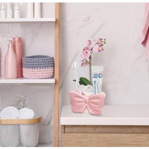 Electric Toothbrush Holders for Bathrooms decor, Cute Ceramic Electric Toothbrush Organizer and Toothpaste Holder /Bow Toothbrush Stand/Pink Toothbrush Holde