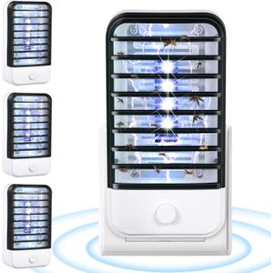 Plug in Bug Zapper Indoor Flying Insect Trap, Electronic Indoor Mosquito Zappers Fly Zapper Gnat Bug Traps Lamp for Home, Kitchen, Bedroom, Living Room,Office, 4 Pack