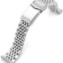 MiLTAT 20mm Goma BOR 316L Stainless Steel Metal Watch Band Straight End