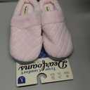 Dearfoams womens Memory Foam House Slippers - Libby Terry Clog With Wide Widths (9-10, Light Pink)