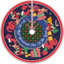 Vintage Red and Blue Christmas Tree Skirt, It's The Most Onederful Time of The Year Decor, Xmas Tree Mat Ornaments for Winter New Year Home Party Holiday Indoor Decor, 36 Inch (Wonderful)