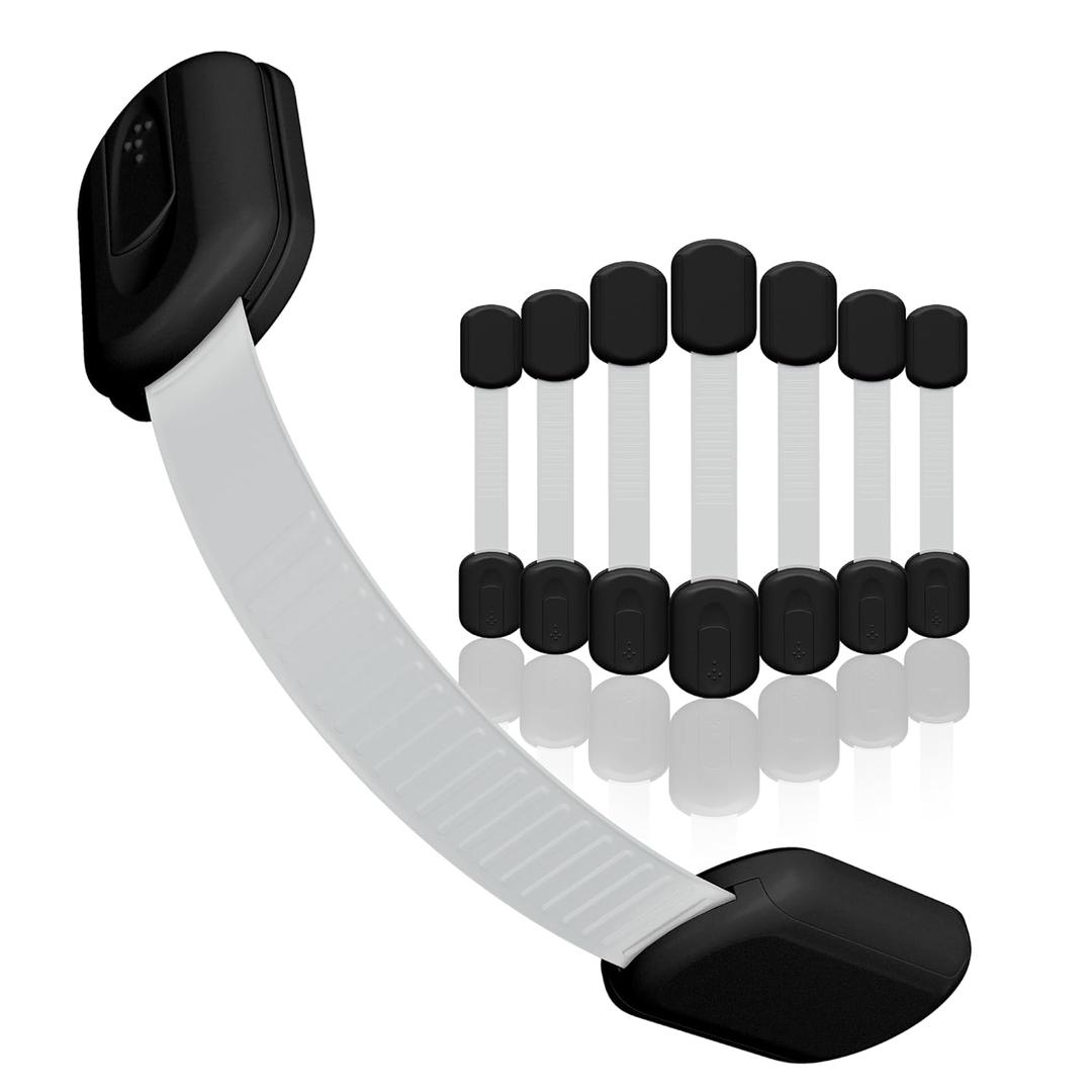 SKYLA HOMES Baby Locks (8-Pack) Child Safety Cabinet Proofing - Safe Quick and Easy 3M Adhesive Cabinet Drawer Door Latches No Screws & Magnets Multi-Purpose for Furniture Kitchen Ovens Toilet Seats (Black)