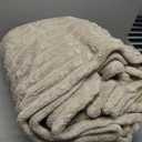 Bedsure Electric Blanket Queen Size  Thick Striped Flannel Electric Blanket with Dual Control, Heating with 10 Heat Settings & 10 Time Settings, 8 hrs Timer Auto Shut Off (84x90 inches, Linen)