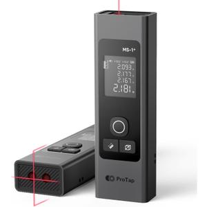 2-in-1 Laser Measure & Line Laser 165 FT - Distance Meter with Cross-Line, Laser Level with 3 Lasers Heads, 1.4" LCD, Type-C Rechargeable- Area/Volume/Pythagorean for Construction, Tiling, DIY