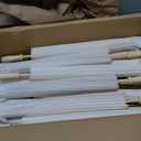 12 Pieces 33 Inches Large White Paper Umbrellas Parasol Decorative Chinese Japanese Parasol Rainproof Oiled Paper DIY Painting Umbrellas for Wedding Bridal Showers Party Decor (12 PCS)
