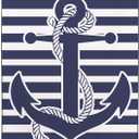 YISUMEI Nautical Anchor Beach Towel, Navy Blue Horizontal Stripes, 36"x72" Microfiber Quick Dry and Sand Free Towel for Travel Swim Pool Yoga Camping