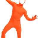 Aniler Men's and Women's Spandex Open Face Full Body Zentai Costume Bodysuit (Medium, Orange)