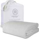 Threadmill Luxury Cotton Blankets for Queen Size Bed | All-Season 100% Cotton Queen Size Blanket | Herringbone Cozy, Soft Breathable Fall Thermal Blanket fits Full Size Bed | Light Grey