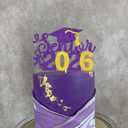 3 x Senior 2026 Graduation Decoration Cake Topper Glitter Grad Sticks Congratulations Ideas Purple Gold
