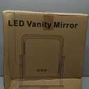 Vanity Mirror with Lights, Height-Adjustable & 360 Rotation, 1/10X Magnification, Three Color Lighting Modes, Makeup Mirror Smart Touch Control, Large Vanity Desk Mirror (17.5in,White)