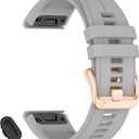 20mm Soft Silicone Watch Band Compatible With Garmin Fenix 8 AMOLED 43mm/Fenix 7S pro sapphire solar/Fenix 6S Pro/Fenix 5S Plus,Women Quickfit Bands for Descent Mk3i 43mm/Mk2s/Approach S70 42mm