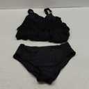 ROSEWE Womens Ruffle Tier Tankini Swimsuits, 2 Piece Set Swimwear, Bathing Suits with Mid Waisted Briefs (Medium, Black)