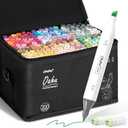Ohuhu Alcohol Markers 200 Colors - Double Tipped Art Drawing Marker Set for Artists Adults Coloring Sketch Illustration - Chisel & Fine Dual Tip - Oahu of Ohuhu Markers - Alcohol-based Refillable Ink