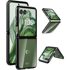 Case for Motorola Razr Plus 2024/2025 - Crystal Clear Hard Back + Soft TPU Bumper Shockproof Cover Phone Case for Moto Razr+ 2024/2025 - Black Transparent