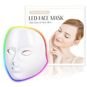 LED Face Mask Light Therapy, Red Light Therapy Mask with 7 Colors, 850nm Infrared & Red Light Therapy for Face, Portable Anti-Aging Skin Rejuvenation Tool with Timer for Home Use
