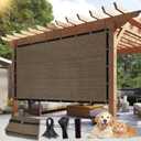BELLE DURA 90% Outdoor Sun Shade Cloth, 6'12' Pergola Shade Cover with Grommets, Privacy Screen Sunshades for Patio Garden Backyard Plant, Mocha