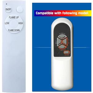 Replacement for Heat Surge Electric Fireplace Heater Remote Control Model B C CS W1 W17 W18 W1A W5 X1 X23A X5A X5B X5C X5C-S Y10