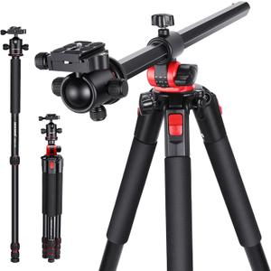 NEEWER 72 inch Camera Tripod Monopod with Center Column and Ball Head Aluminum, Arca Type QR Plate, Bag, Horizontal Tripod Overhead Camera Mount for DSLR Camera, Video Camcorder, Max Load: 33lb