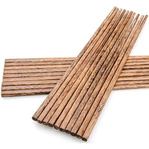 10-Pairs Wooden Chopsticks, Dishwasher Safe Chopstick,ReusableNatural Healthy, Chinese Classic Style for Kitchen, Dining Room, Gourmet, Noodles (9.8 Inch)
