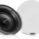Pyle Pair 8.0 Bluetooth Universal Flush Mount In-wall In-ceiling 2-Way Speaker System Dual Polypropylene Cone & Polymer Tweeter Stereo Sound 400 Watts (PDICBT87) , Black