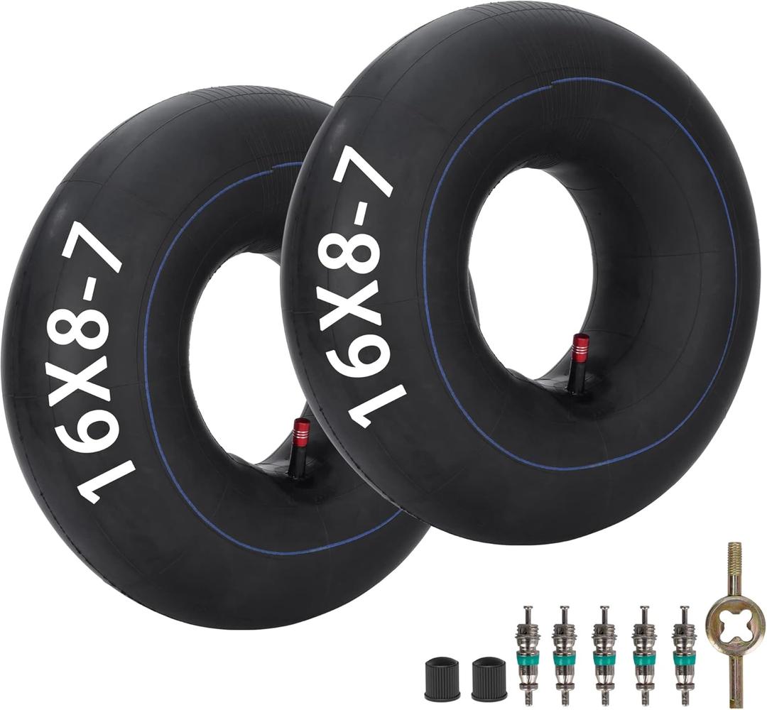 16x8.00-7(16x8-7 16/8-7) Inner Tube with TR13 Straight Valve Stem Replacement for ATV Quad Bike Golf Cart Lawn Mowers Snow Blowers Farm Tractors Wheelbarrows Trailers