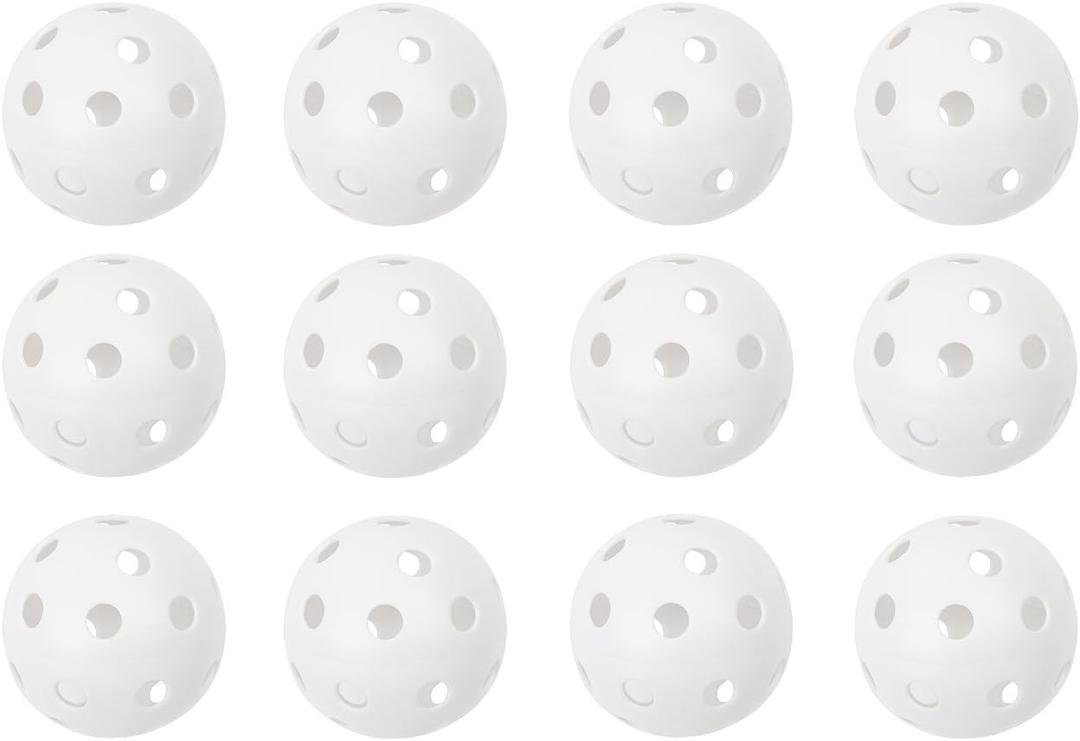 Champion Sports 9" Hollow Plastic Baseballs  Lightweight, Durable Practice Balls for All Ages  Multiple Pack Sizes & Colors (White)