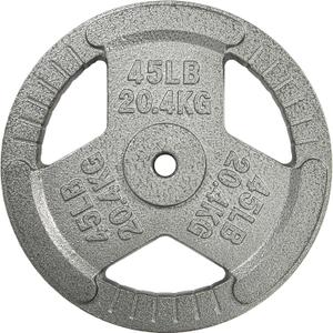 Cast Iron Plate Weight Plate for Strength Training and Weightlifting, 1-Inch Center, Single 45LB
