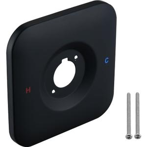 Replacement Escutcheon Plate, Compatible with Moen Genta LX Posi-Temp, for One-Handle Tub and Shower Faucets, Single Metal Square Shower Escutcheon Kit, Matte Black