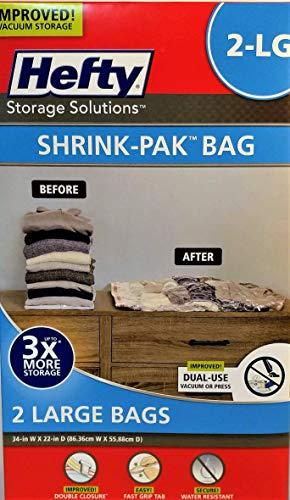 Hefty Vacuum Seal SHRINK-PAK BAG , 34" x 22", 2 Large Bags (Large)