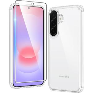 FNTCASE for Samsung Galaxy A37-5G Case: Clear A36 Phone Cases with Screen Protector Compatible with Magsafe Slim Anti Yellowing Rugged Shockproof Protective Transparent Cell Cover (Clear)