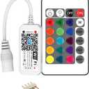 RGBZONE 4 Pin WiFi RGB LED Controller, RF Wireless Remote Control, DC 5V/12V/24V for 5050 3528 5630 RGB LED Strip Lights, Compatible with Alexa Google Home IFTTT