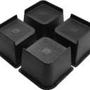 MXMZHXU Bed Risers 2 inch, 3 inch, 4 inch, 6 inch or 8 inch Heavy Duty Furniture Risers, Up to 6000 Lbs L Shaped Design Bed Lifts Blocks for Couch Desk Sofa Table (Black, 4 Inch 4 Pack)