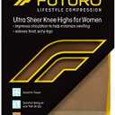 FUTURO Ultra Sheer Knee Highs for Women, Nude, 71060EN, Medium, Moderate (15-20 mm/Hg) 2 Pcs