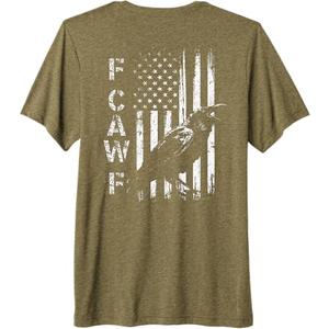 F Caw F Crow American Flag F-Caw-F Grunge Bird Cawing Premium Tri-Blend T-Shirt, Size 2XL