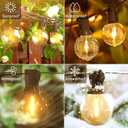 OHLUX Outdoor String Lights, 55FT Shatterproof LED Patio Lights with 26 Dimmable Plastic G40 Bulbs, 2200K Waterproof Connectable Hanging String for Backyard Cafe Porch Deck E12 Base
