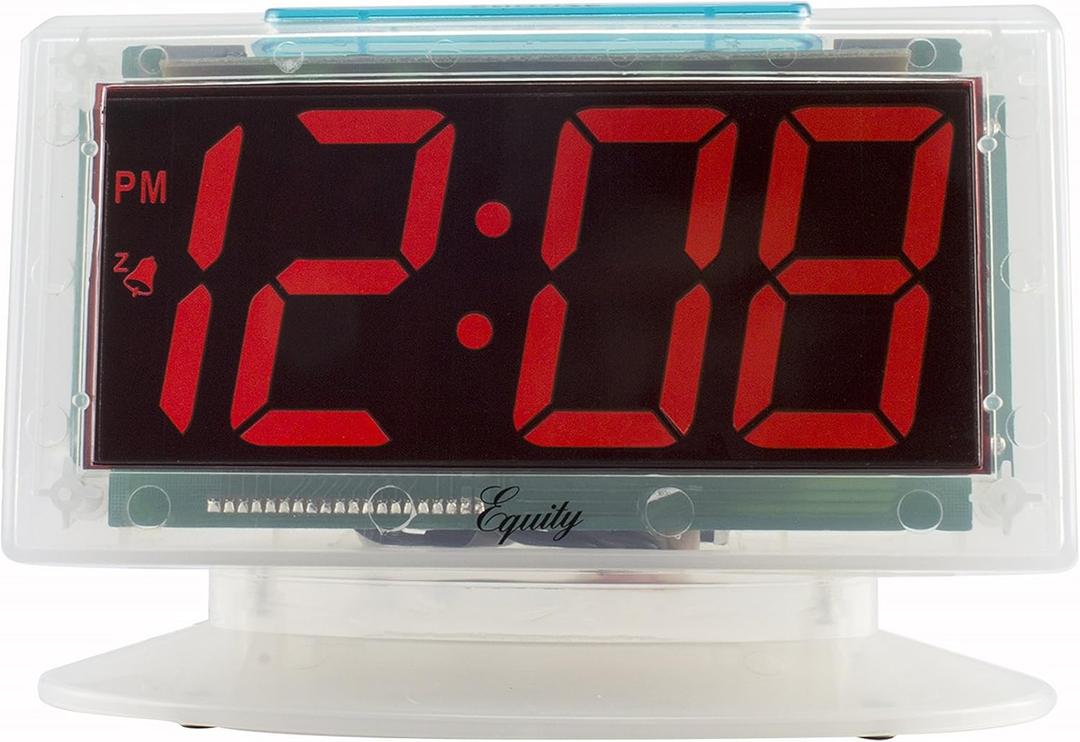 Equity 30040 Jumbo Clear 1.8 in. Red LED Electric Alarm Clock