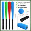 Wettarn 4 Pcs Foam Baseball Bat Foam Bat with Safe Soft Baseballs T Ball Set for Outdoor Indoor Sport Game Beginners Practice Playing Training, 24 Inch