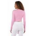 Women Ballet Pilates Wrap Tops Long Sleeve Tie Front Crop Shirts Y2K Dance Workout Yoga Going Out Tops