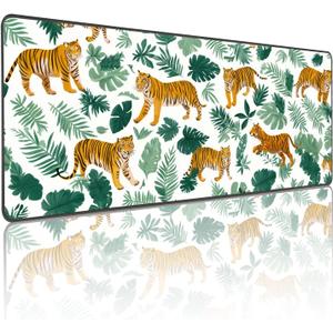 Tiger Large Mouse Pad Gaming Desk Mat for Computer Keyboard Pads Waterproof Mouse Mats Home Work Office (Green)