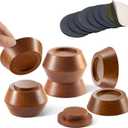 Bed Risers, Furniture Risers (Set of 8-Height 1") Can be Adjusted to 2'' 3''or 4'', Lifts Furniture Risers, Solid Natural Wood Risers, Non-Slip Recessed Hole (Light Brown Color)